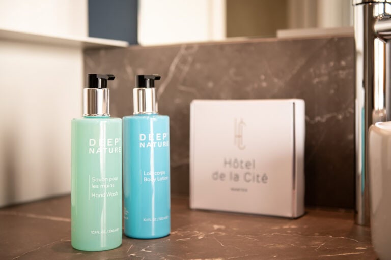 Photo d'une chambre double deluxe de l'Hôtel de la Cité à Nantes.